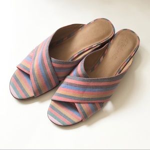 The Ruthie Crisscross Mule in Rainbow Stripe Sz 9
